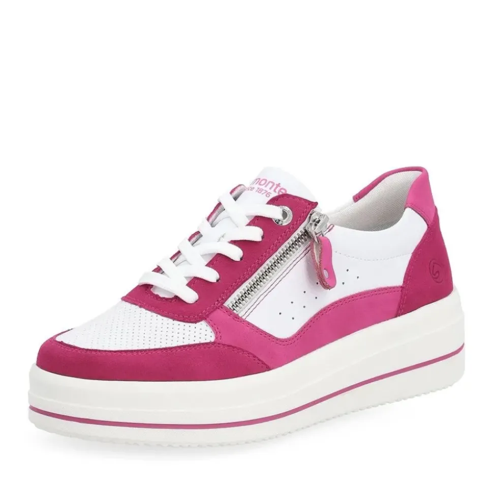Remonte Sneaker Leder Reißverschluss pink fuchsia S14 D1C00-81