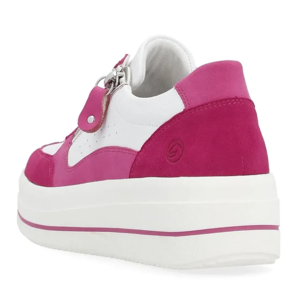 Remonte Sneaker Leder Reißverschluss pink fuchsia S14 D1C00-81