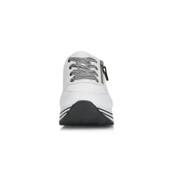 Remonte Sneaker Schnürer Leder Reißverschluss weiss kombi softfoam D1312-80