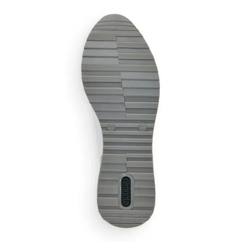 Remonte Sneaker Schnürer Leder blau kombi softfoam Wechselfußbett R2527-15