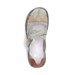 Rieker Antistress Damen Ballerina Klettverschluss Riemchen grün S13 46368-52