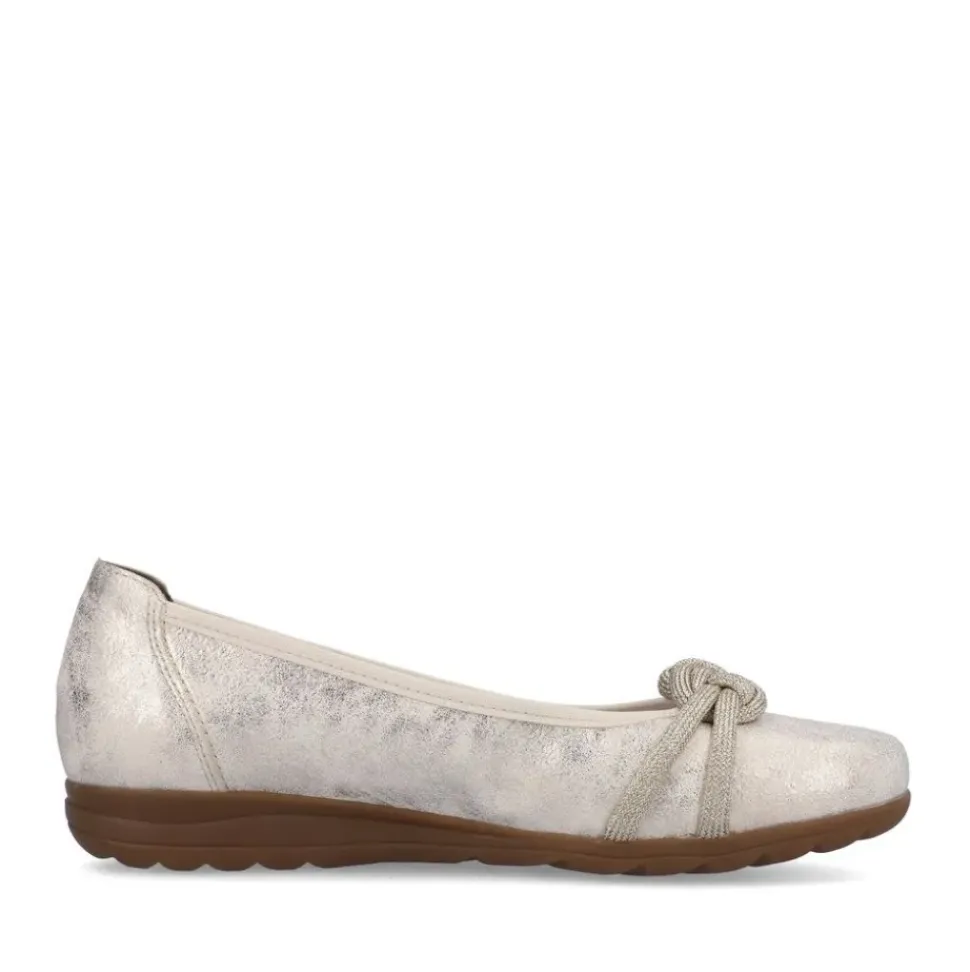 Rieker Antistress Damen Ballerina Knoten- Detail gold S13 L9368-60