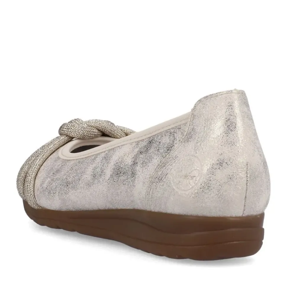 Rieker Antistress Damen Ballerina Knoten- Detail gold S13 L9368-60