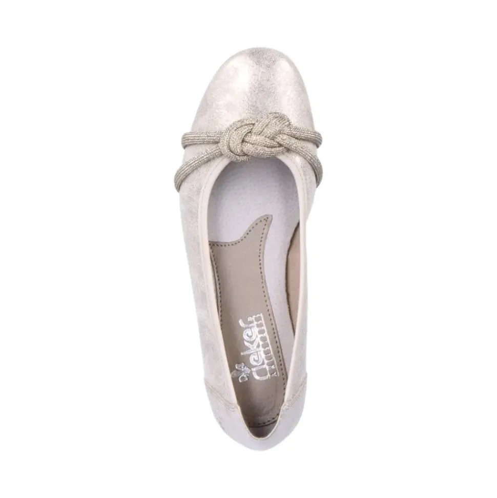 Rieker Antistress Damen Ballerina Knoten- Detail gold S13 L9368-60