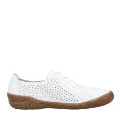 Rieker Antistress Damen Halbschuh Schnürschuh Lochmuster Leder weiß S12  54515-80