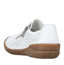 Rieker Antistress Damen Halbschuh Schnürschuh Lochmuster Leder weiß S12  54515-80