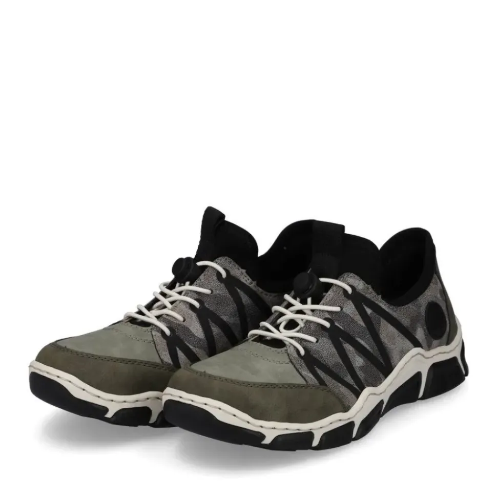 Rieker Antistress Damen Schlupfschuh Slipper sportlich Schnellschnürung grün S13 L0657-54