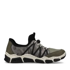 Rieker Antistress Damen Schlupfschuh Slipper sportlich Schnellschnürung grün S13 L0657-54