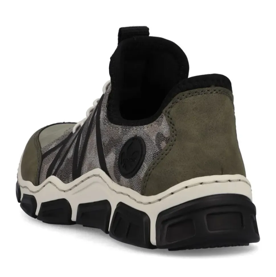 Rieker Antistress Damen Schlupfschuh Slipper sportlich Schnellschnürung grün S13 L0657-54