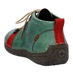 Rieker Antistress Damen Schnürschuh mehrfarbige Ösen grün S23  52507-52