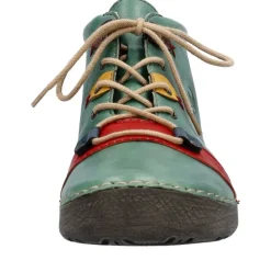 Rieker Antistress Damen Schnürschuh mehrfarbige Ösen grün S23  52507-52