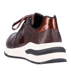 Rieker Antistress Damen Schnürhalbschuh Sneaker Keilsohle Wechselfußbett braun S22 M6602-25