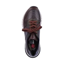 Rieker Antistress Damen Schnürhalbschuh Sneaker Keilsohle Wechselfußbett braun S22 M6602-25