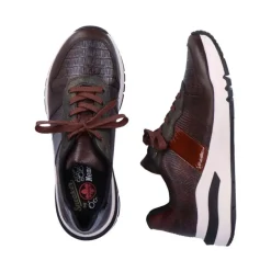 Rieker Antistress Damen Schnürhalbschuh Sneaker Keilsohle Wechselfußbett braun S22 M6602-25