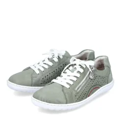 Rieker Antistress Damen Schnürschuh Sneaker Leder Lochmuster Reißverschluss grün S13 52824-52