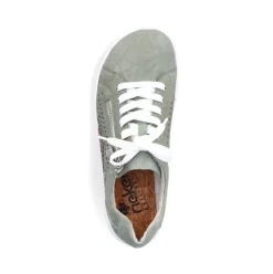 Rieker Antistress Damen Schnürschuh Sneaker Leder Lochmuster Reißverschluss grün S13 52824-52