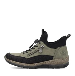 Rieker Antistress Damen Slipper High  Schnellschnürung grün S24 N32G3-54