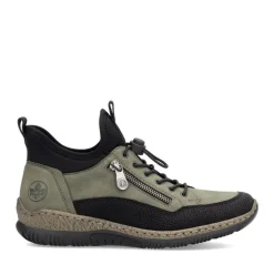 Rieker Antistress Damen Slipper High  Schnellschnürung grün S24 N32G3-54