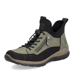 Rieker Antistress Damen Slipper High  Schnellschnürung grün S24 N32G3-54