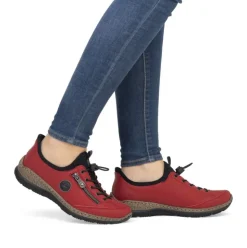 Rieker Antistress Damen Slipper Schnellschnürung rot S24 N3267-33