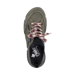 Rieker Antistress Damen Slipper Sneaker Schlupfschaft Zierreißverschluss Wechselfußbett grün S22 45973-54