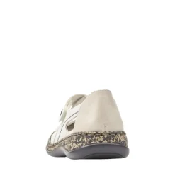 Rieker Antistress Damen Slipper  Riemchenschuh Sandale  Leder Klettverschluss weiß S12 46367-80