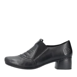 Rieker Antistress Damen Slipper Trotteur Leder Blockabsatz schwarz S23 41657-00