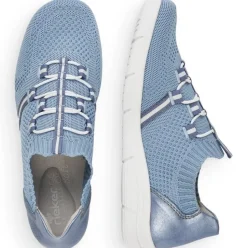 Rieker Antistress Damen Slipper Schlupfschuh sportlich Wechselfußbett blau S13 L7462-12