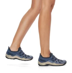 Rieker Antistress Damen Slipper sportlich herausnehmbarer Decksohle blau S13 L0546-14