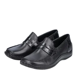 Rieker Antistress Damen Slipper Schlupfschuh Leder schwarz S22  L1752-00