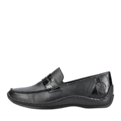 Rieker Antistress Damen Slipper Schlupfschuh Leder schwarz S22  L1752-00