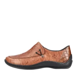 Rieker Antistress Damen Slipper Schlupfschuh Leder braun S22 L1750-22