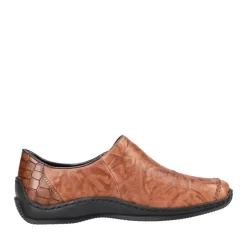 Rieker Antistress Damen Slipper Schlupfschuh Leder braun S22 L1750-22