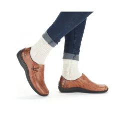 Rieker Antistress Damen Slipper Schlupfschuh Leder braun S22 L1750-22
