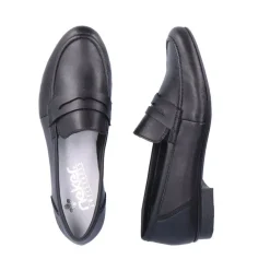 Rieker Antistress Damen Slipper Loafer elegant Leder schwarz S13 51954-01