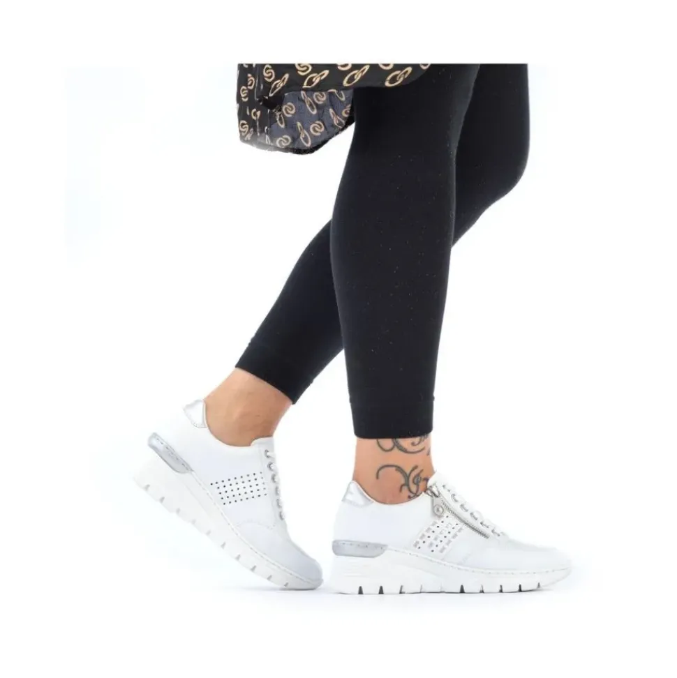 Rieker Antistress Damen Sneaker Keilabsatz weiß S13 N8321-80