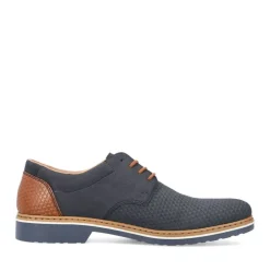 Rieker Antistress Herren Schnürschuh Extraweite grafisches Muster blau S13 16504-16