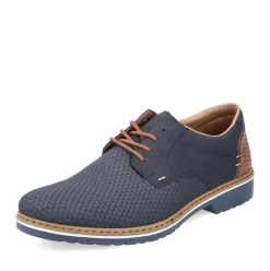Rieker Antistress Herren Schnürschuh Extraweite grafisches Muster blau S13 16504-16