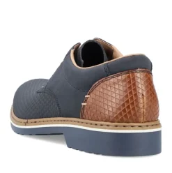 Rieker Antistress Herren Schnürschuh Extraweite grafisches Muster blau S13 16504-16