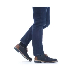 Rieker Antistress Herren Schnürschuh Extraweite grafisches Muster blau S13 16504-16
