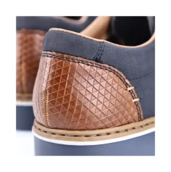 Rieker Antistress Herren Schnürschuh Extraweite grafisches Muster blau S13 16504-16