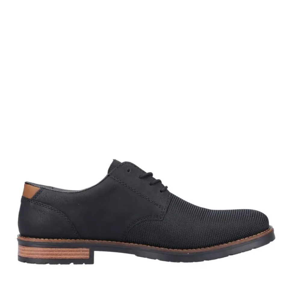 Rieker Antistress Herren Schnürschuh klassisch strukturiertes Obermaterial schwarz S22 14614-00