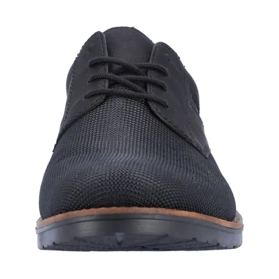 Rieker Antistress Herren Schnürschuh klassisch strukturiertes Obermaterial schwarz S22 14614-00