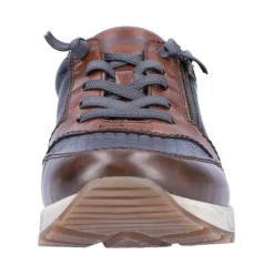 Rieker Antistress Herren Schnürhalbschuh Sneaker Leder Reißverschluss blau S22 15163-14