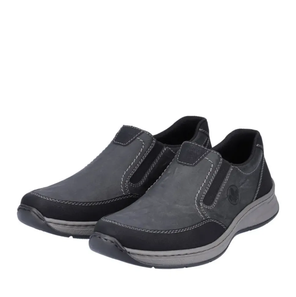 Rieker Antistress Herren Slipper Schlupfschuh Extraweite Wechselfußbett schwarz S23 14362-00