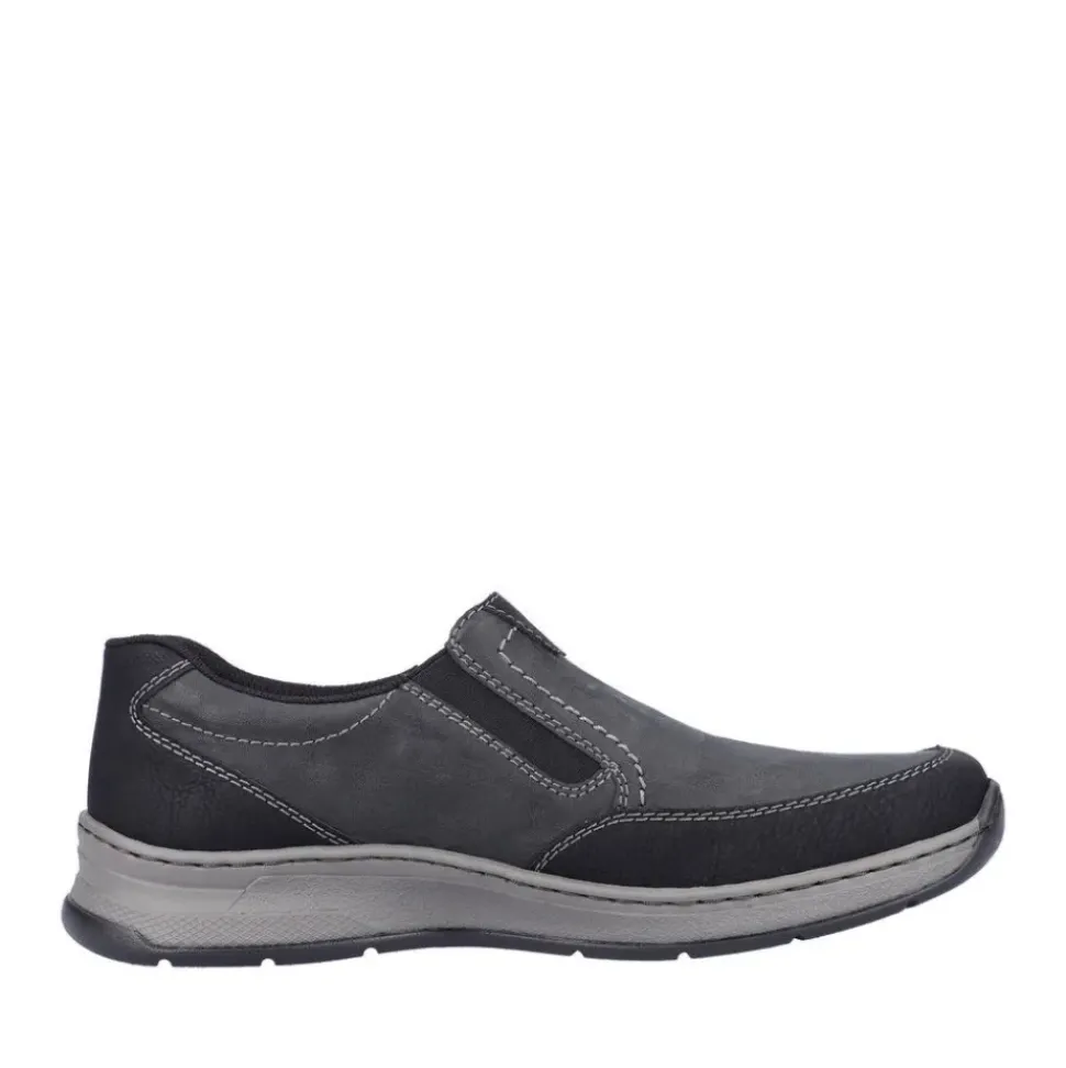 Rieker Antistress Herren Slipper Schlupfschuh Extraweite Wechselfußbett schwarz S23 14362-00