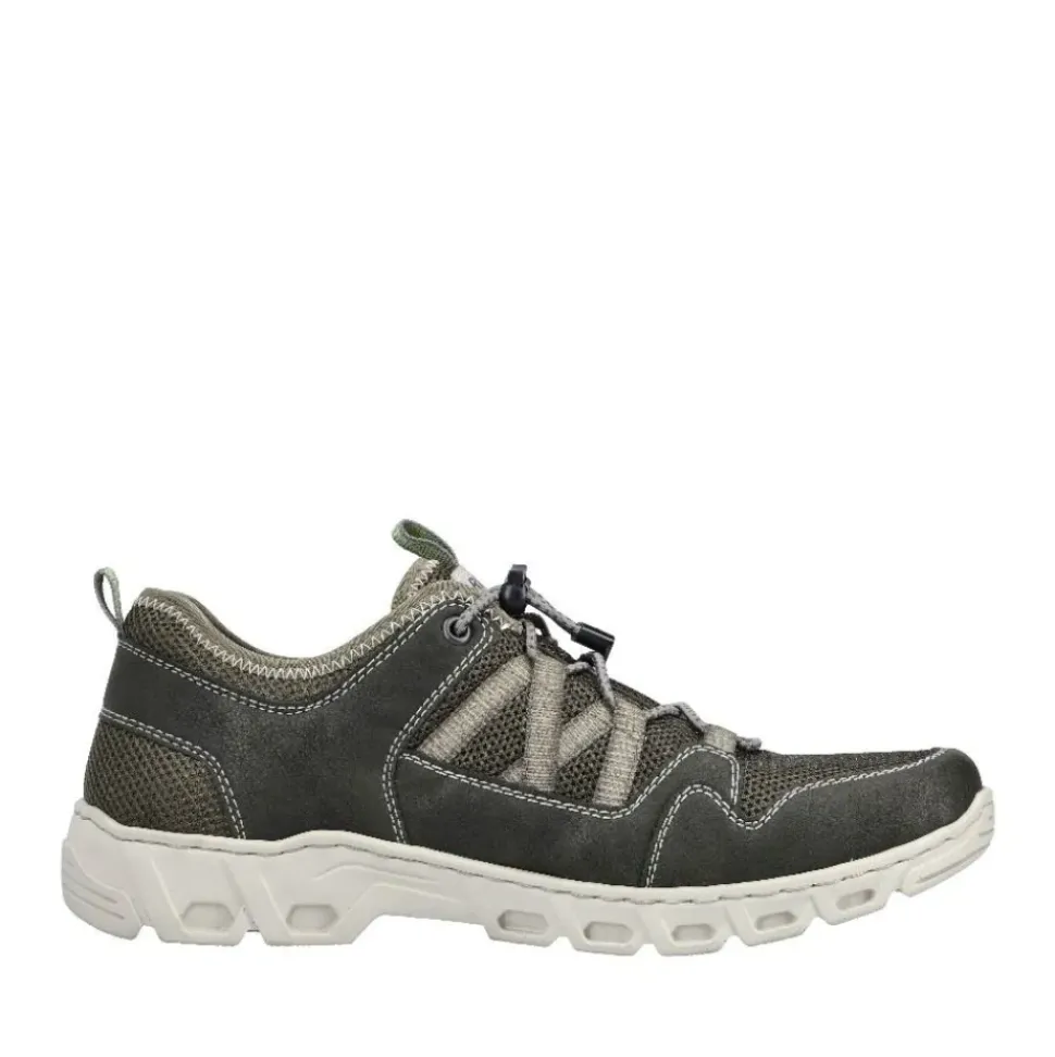 Rieker Antistress Herren Slipper Schlupfschuh Schnellschnürung Wechselfußbett grün S12 14555-54