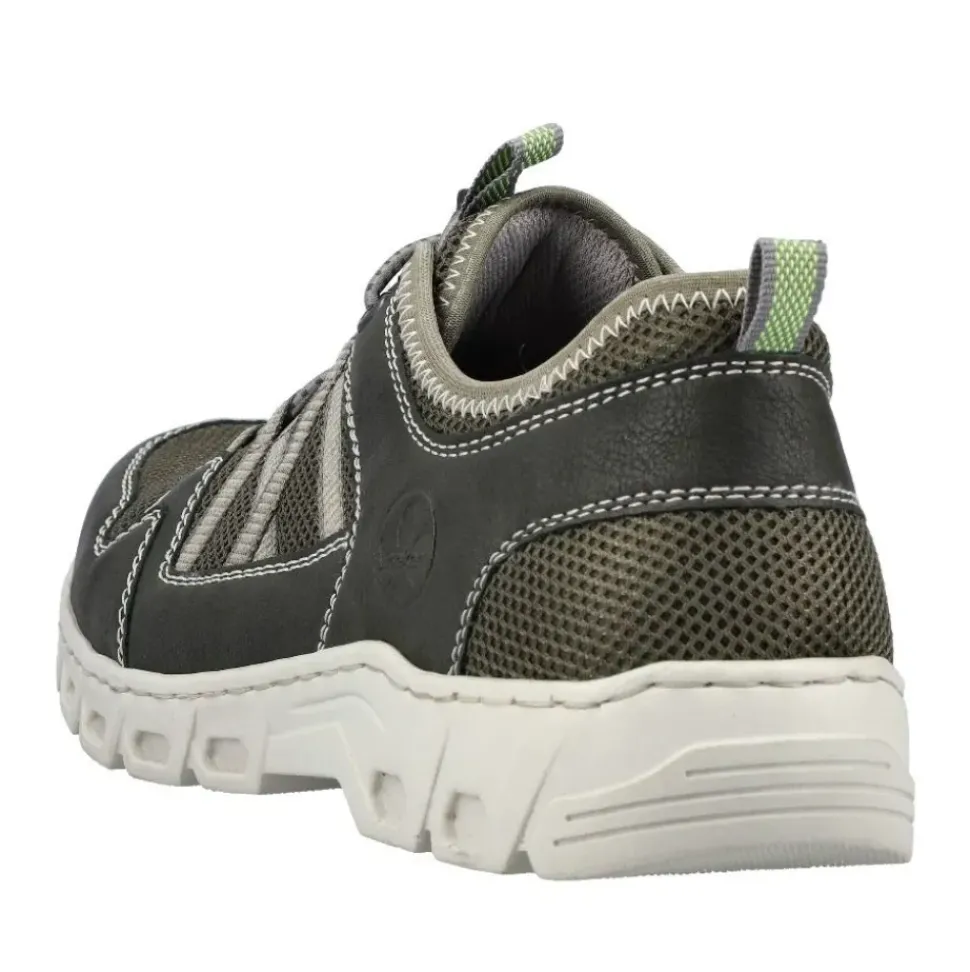 Rieker Antistress Herren Slipper Schlupfschuh Schnellschnürung Wechselfußbett grün S12 14555-54