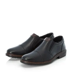 Rieker Antistress Herren Slipper Leder klassisch schwarz S13 17659-00