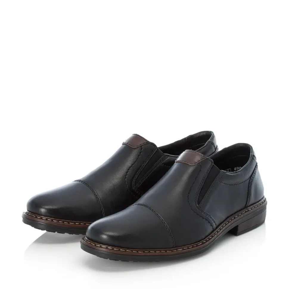 Rieker Antistress Herren Slipper Leder klassisch schwarz S13 17659-00